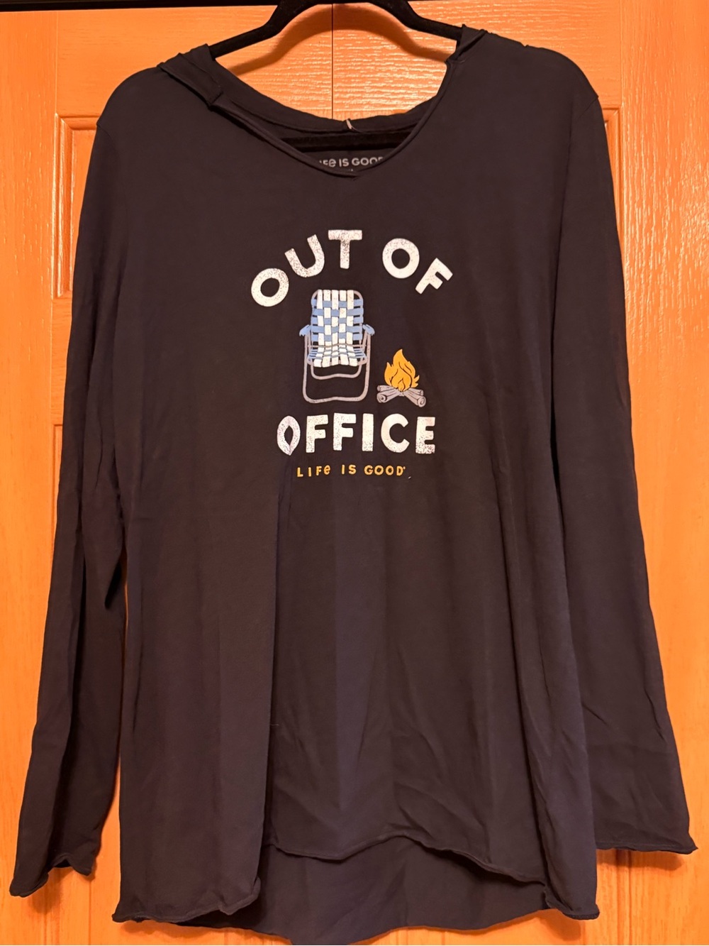 Life Is Good Black 'Out of Office' V-Neck Long Sleeve Top